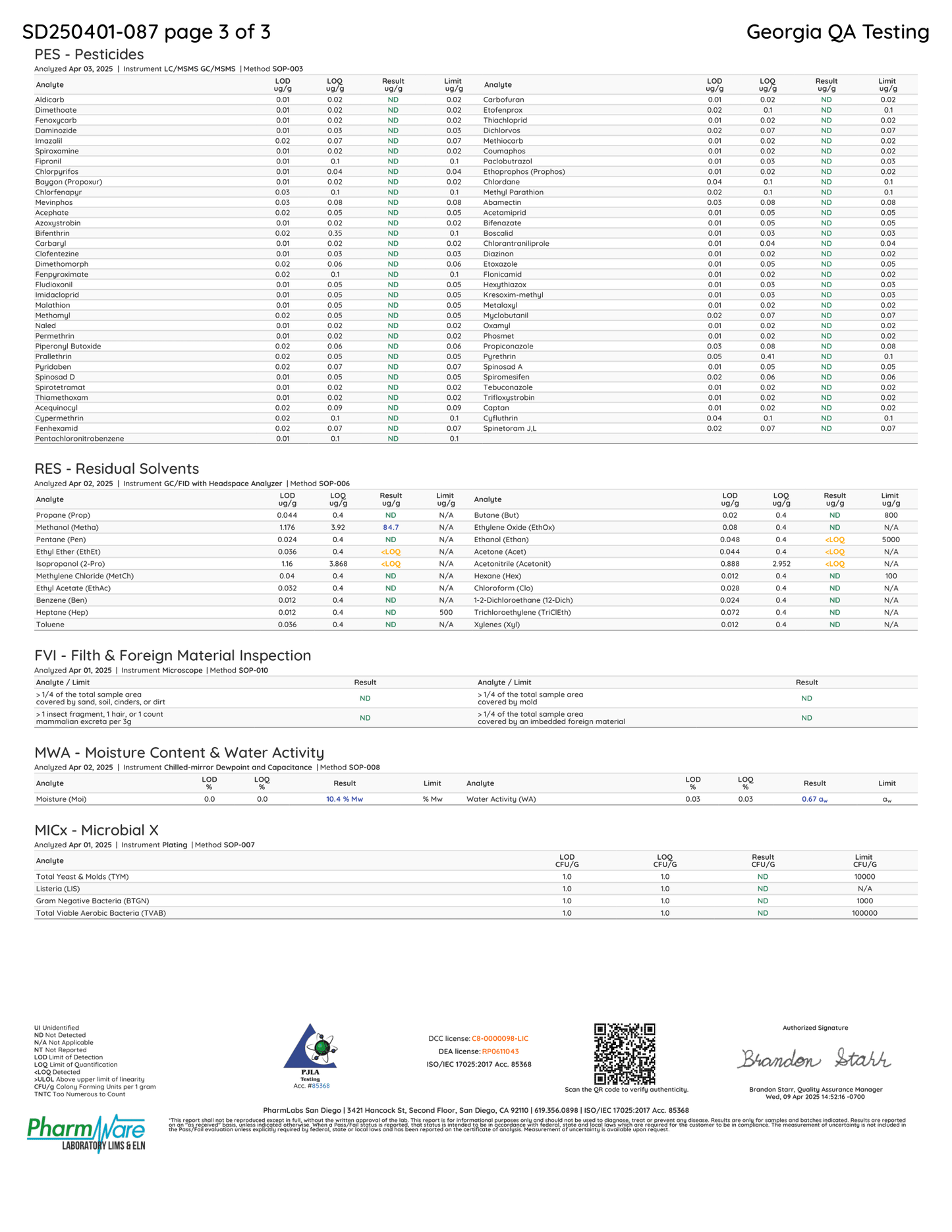 Sheet of paper with text and tables, likely a document or report, with visible text and possibly logos at the bottom.