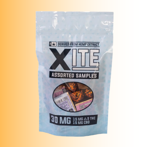 XITE assorted samples packaging on a gradient background. in the Kenosha Racine area