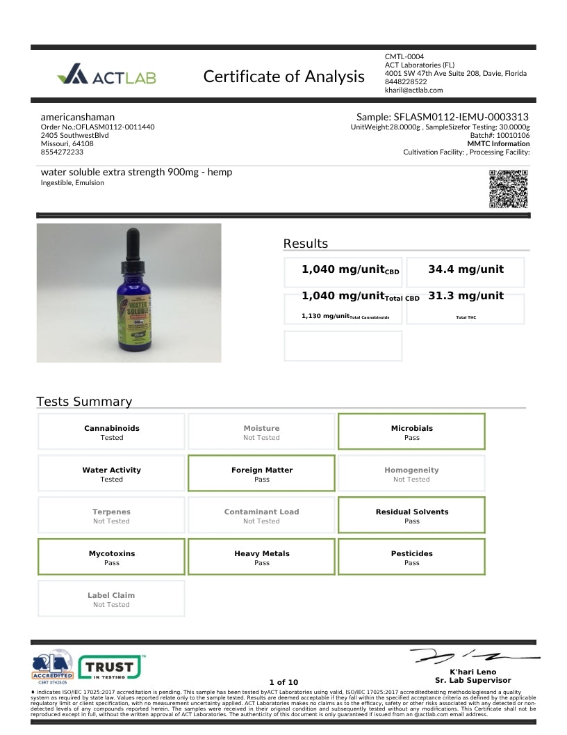 Extra Strength CBD Water Soluble 900mg