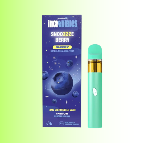 3ml disposable vape with blueberry flavor packaging on a gradient background. For customers in the Kenosha and Racine area